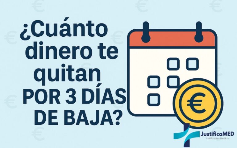 ¿Cuánto dinero te quitan por 3 días de baja?