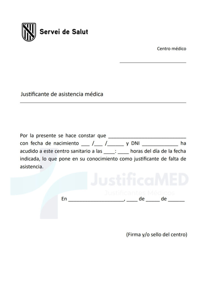 Justificante Médico Baleares IB Salut