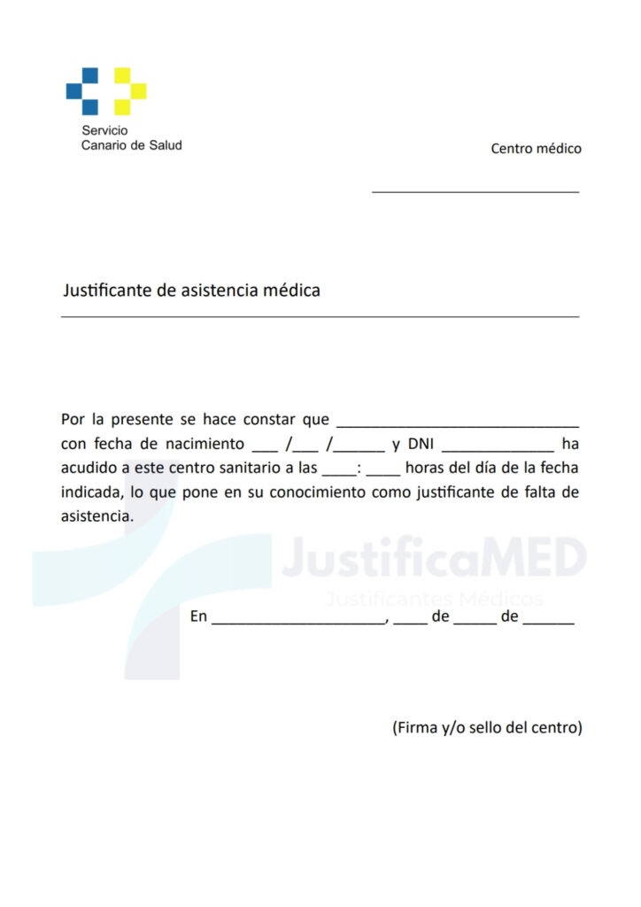 Justificante Médico Canarias
