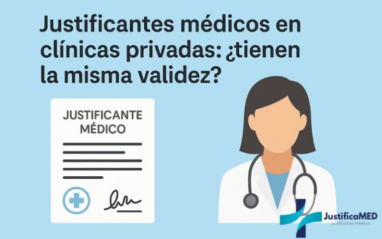 Justificantes médicos en clínicas privadas